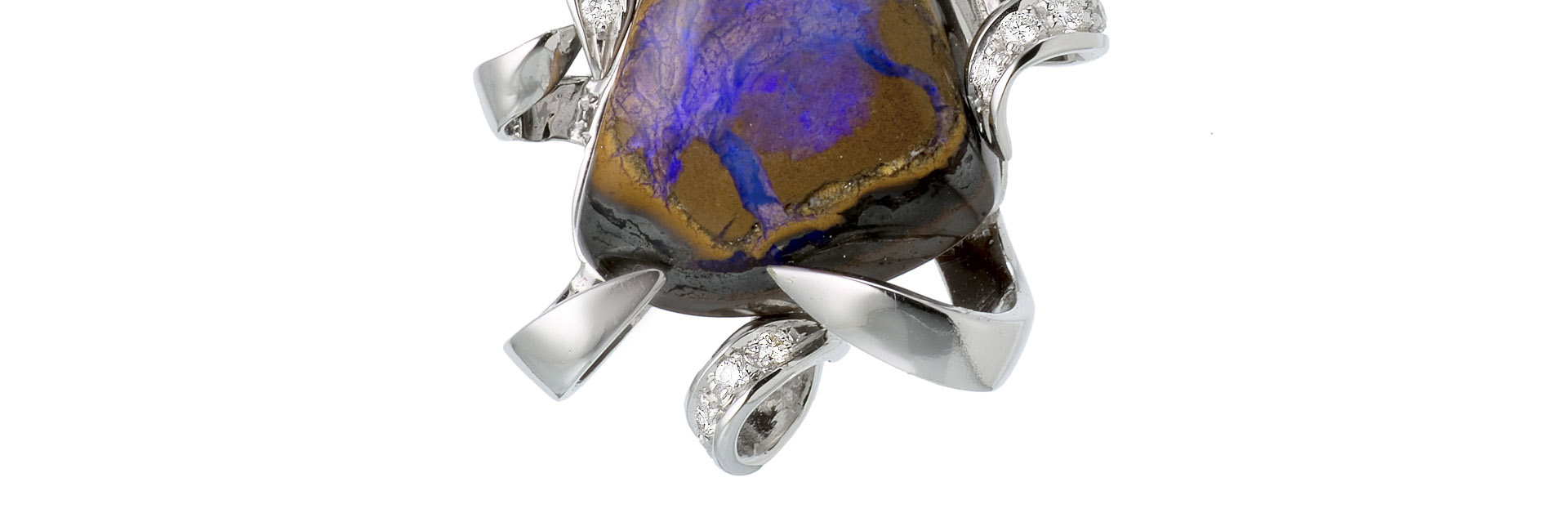 ciondolo vuelvoalsur opale boulder australiano, oro bianco e diamanti.jpg rist ciondolo vuelvoalsur opale boulder australiano, oro bianco e diamanti.jpg rist